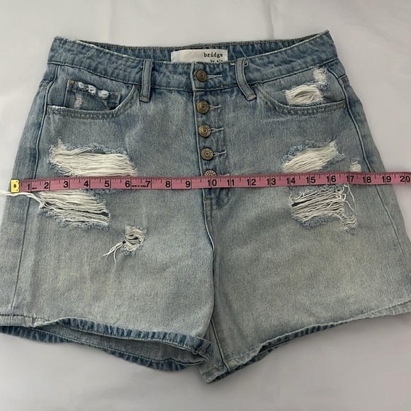 Bridge by GLY size 28 distressed button fly jeans shorts - Picture 7 of 7